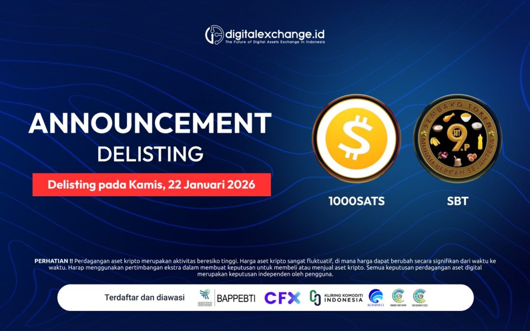 Pengumuman Delisting Aset 1000SATS & Sembako Token (SBT)