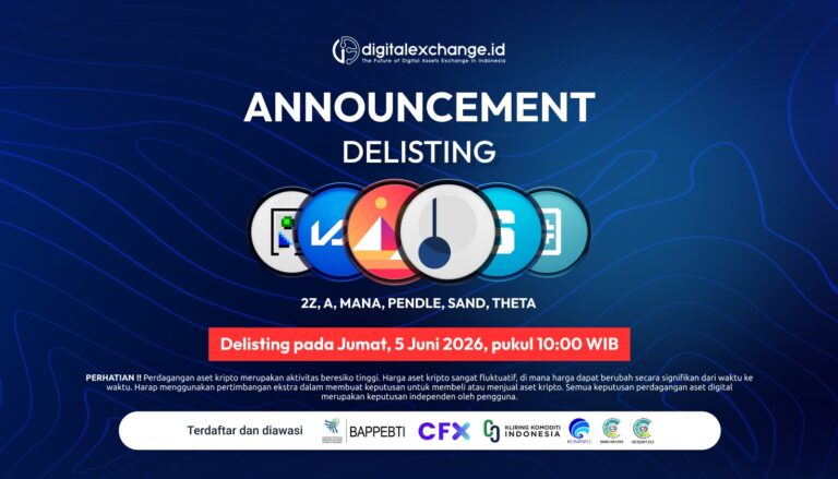 Pengumuman! Delisting 2Z, A, MANA, PENDLE, SAND, THETA digitalexchange.id
